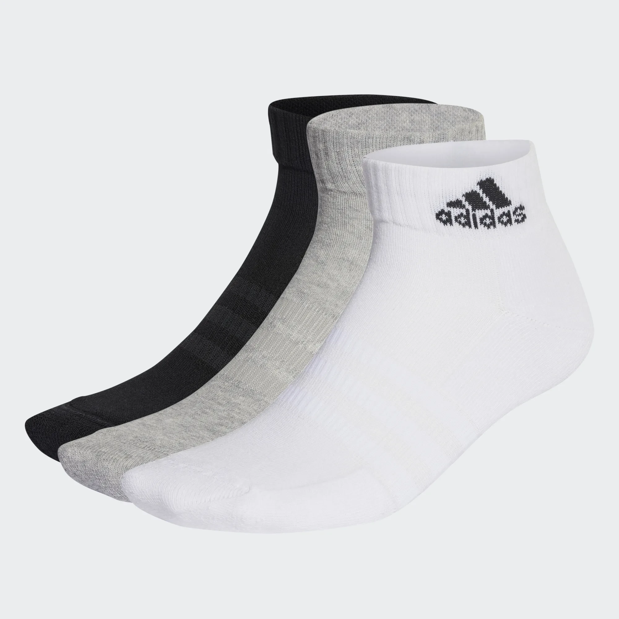 Adidas 3-Piece Logo Detail Ankle Length Sports Socks Set